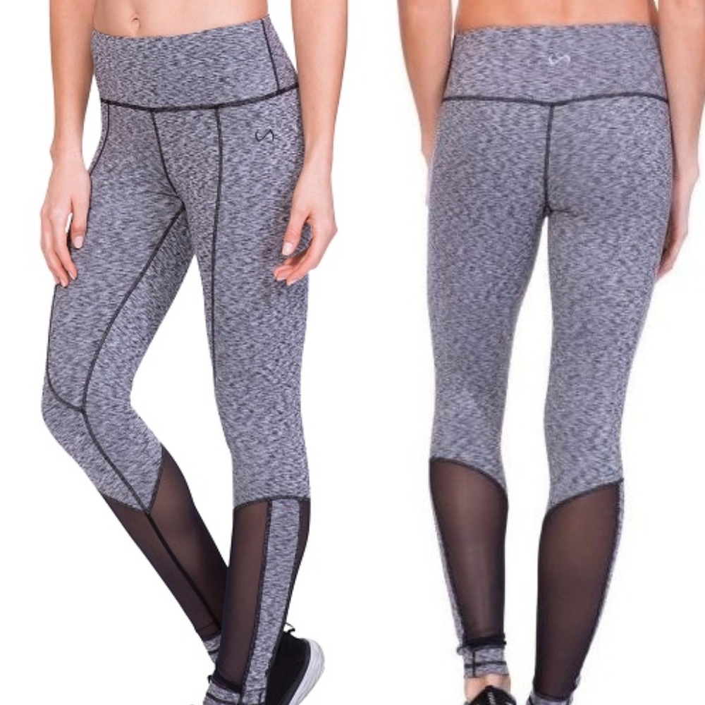 TLF Activewear Ryder Grey Mesh Leggings,Small